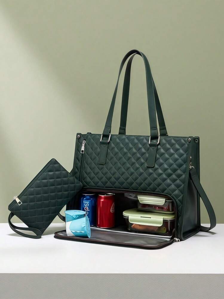 Women’s Insulated Lunch & Laptop Bag – Stylish 2-in-1 Work Tote with Thermal Food Compartment & Laptop Sleeve