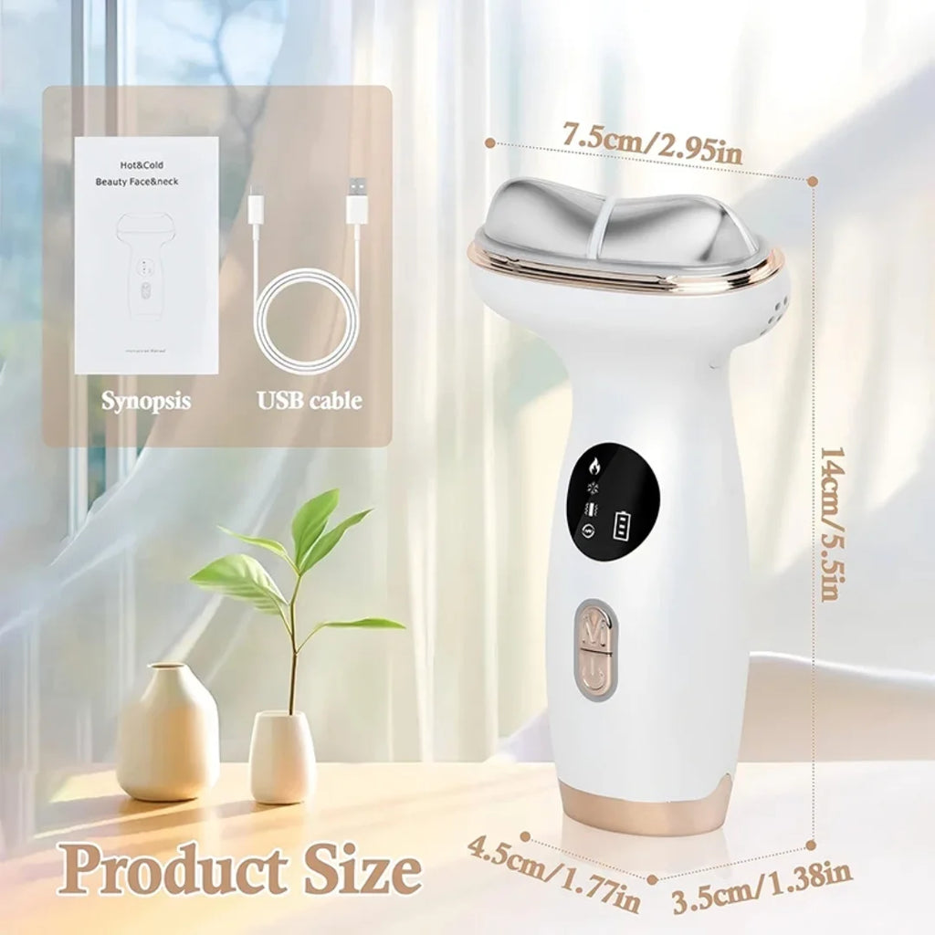 7-Color Facial & Neck Beauty Device – Hot & Cold Vibrating Massager for Skincare & Relaxation