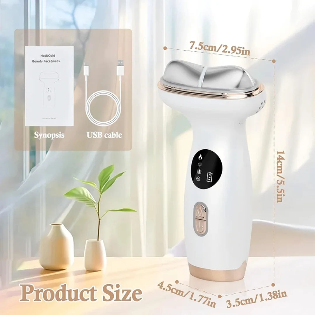 7-Color Facial & Neck Beauty Device – Hot & Cold Vibrating Massager for Skincare & Relaxation