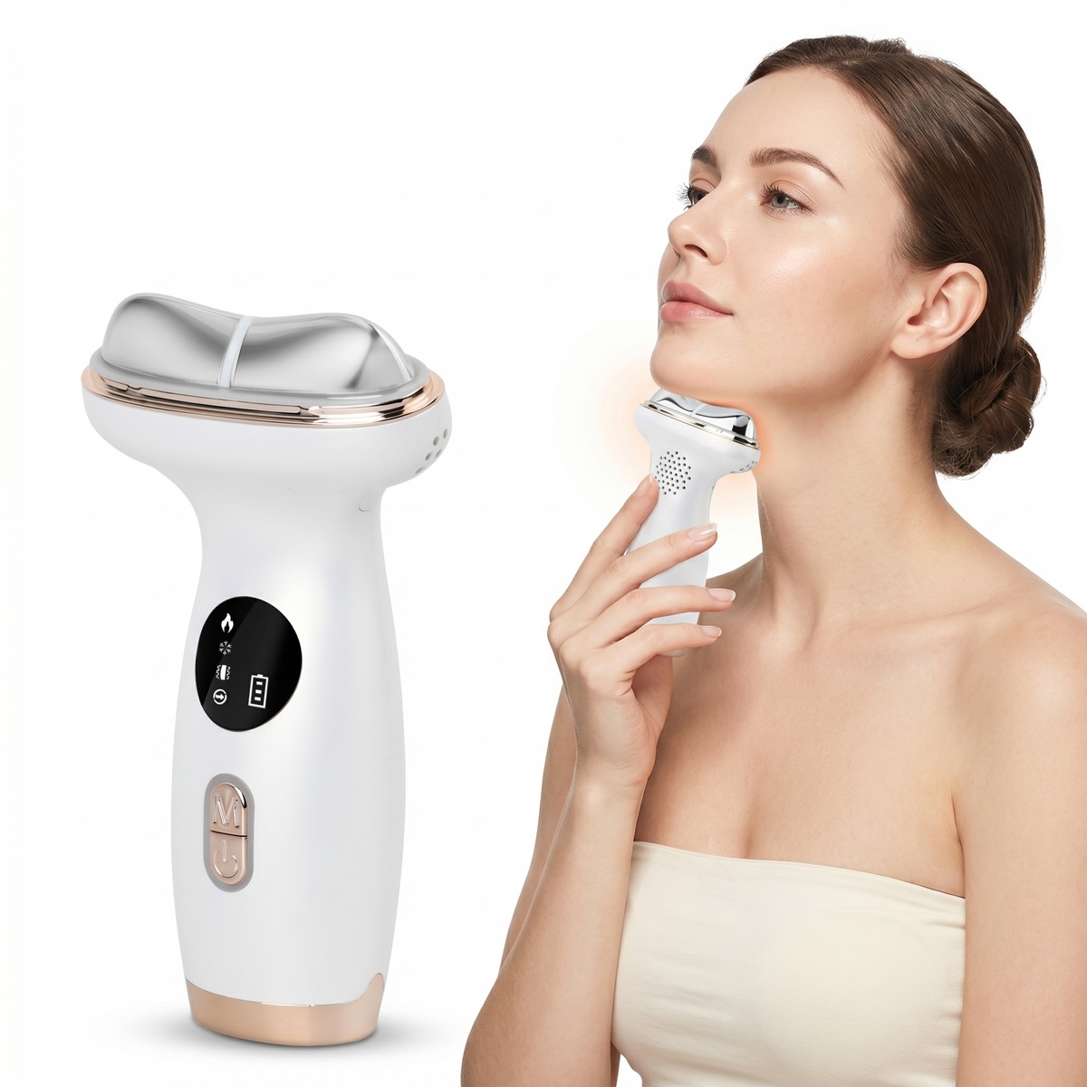7-Color Facial & Neck Beauty Device – Hot & Cold Vibrating Massager for Skincare & Relaxation
