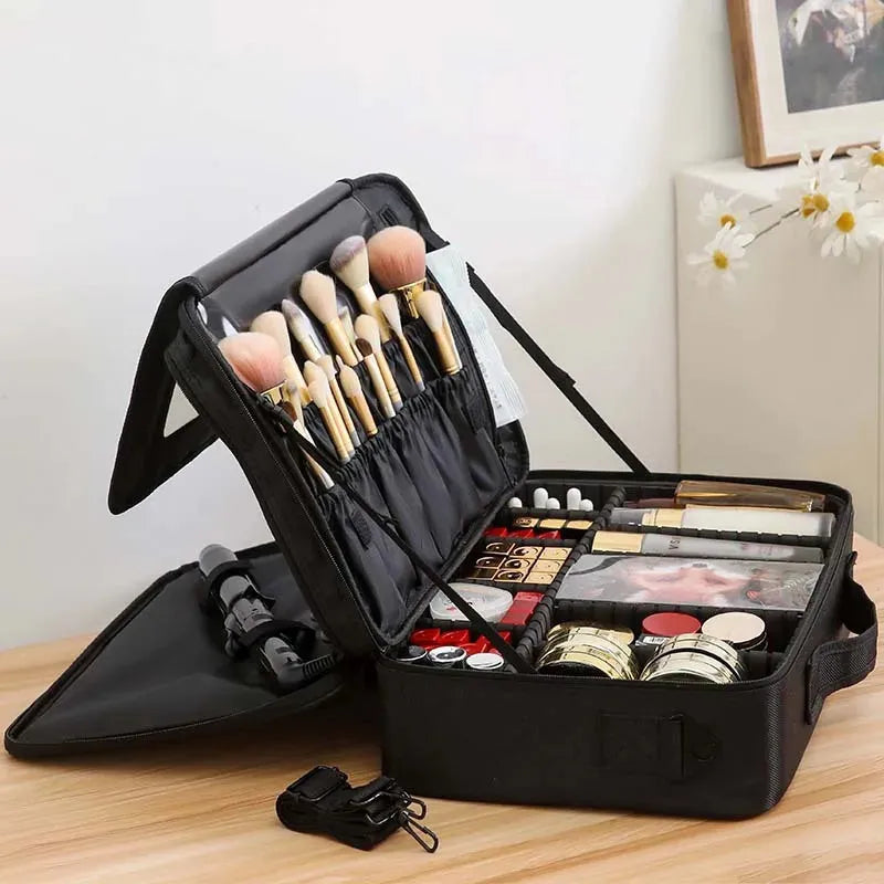 Deluxe Professional Makeup Case – Large Cosmetic Organizer & Portable Beauty Storage Case