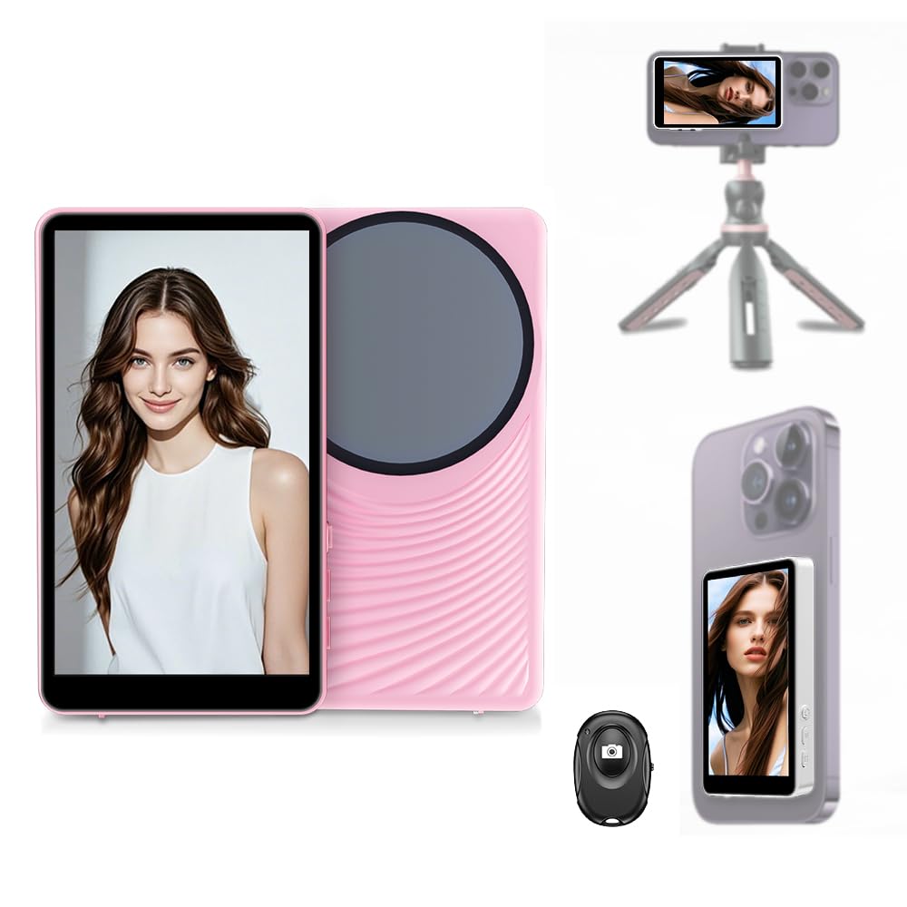 Wireless Bluetooth Selfie Display Screen – Magnetic Rear Phone Monitor for Selfies, Vlogging & Content Creation