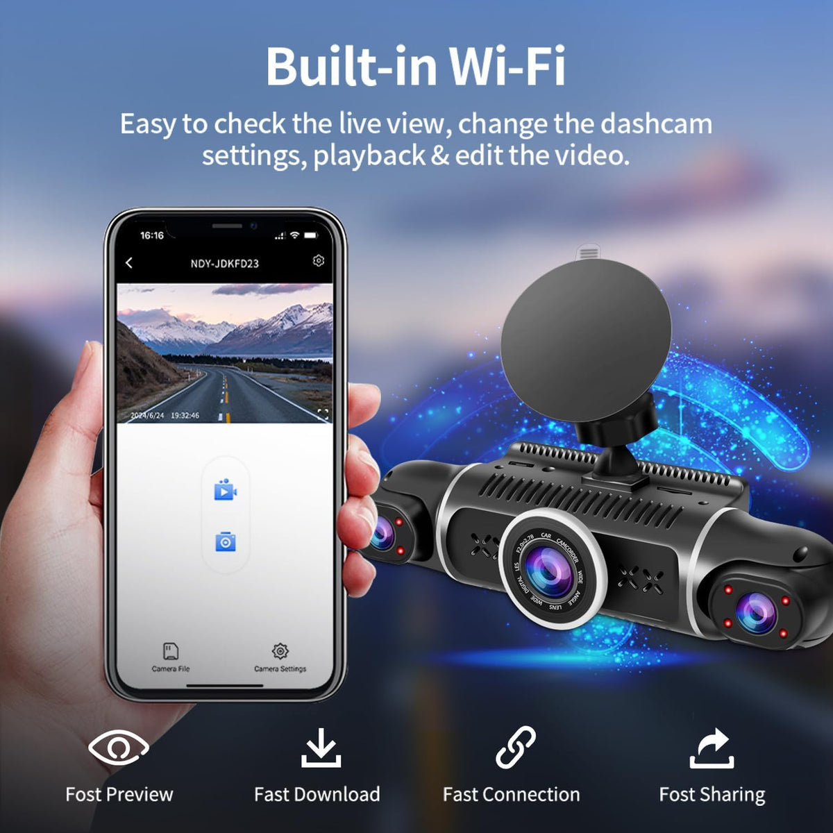 4-Channel 1080P Dash Cam with 360° View – Front, Rear & Side Cameras, Night Vision, WiFi & Parking Monitor