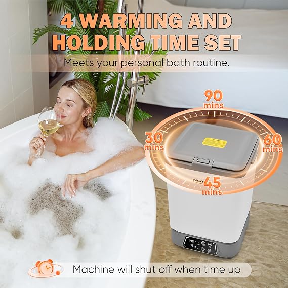Luxury Retractable Towel Warmer Bucket Timer Auto Shut Off Bathrobes Blankets 30L UV Towel Warmers for Bathroom