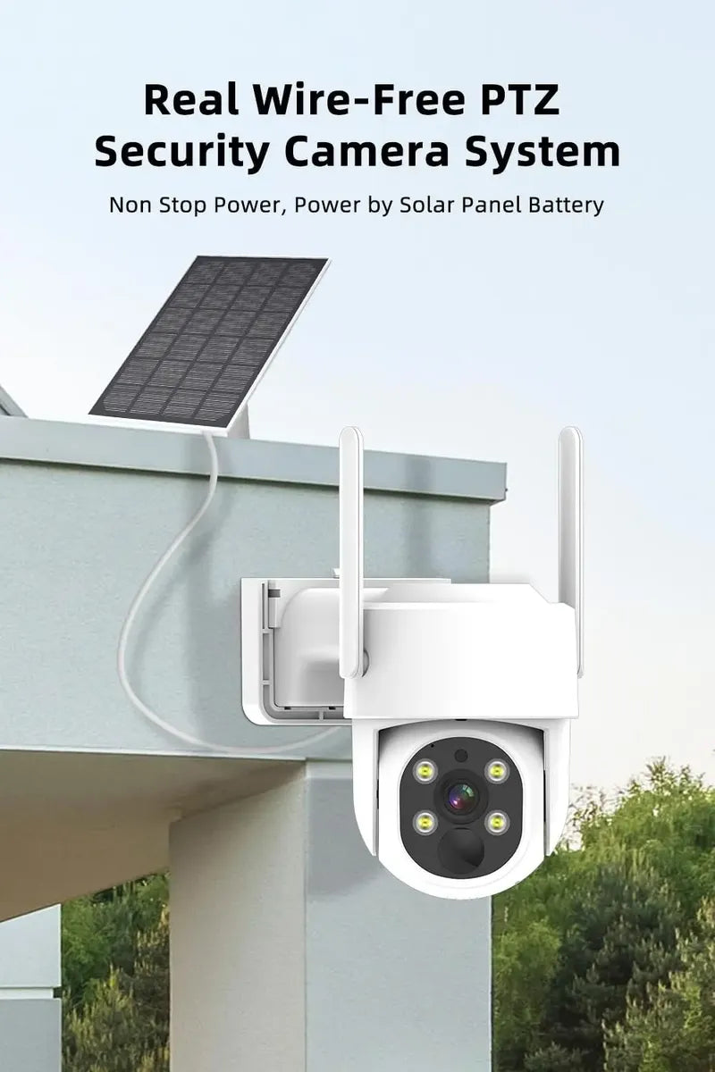 Solar Security Camera 3MP – Wireless Outdoor PTZ Camera with 360° Monitoring, 4G & WiFi