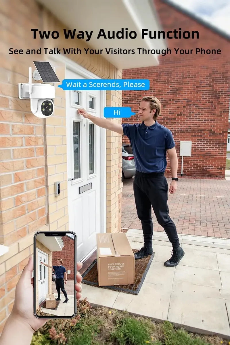 Solar Security Camera 3MP – Wireless Outdoor PTZ Camera with 360° Monitoring, 4G & WiFi