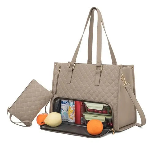 Women’s Insulated Lunch & Laptop Bag – Stylish 2-in-1 Work Tote with Thermal Food Compartment & Laptop Sleeve