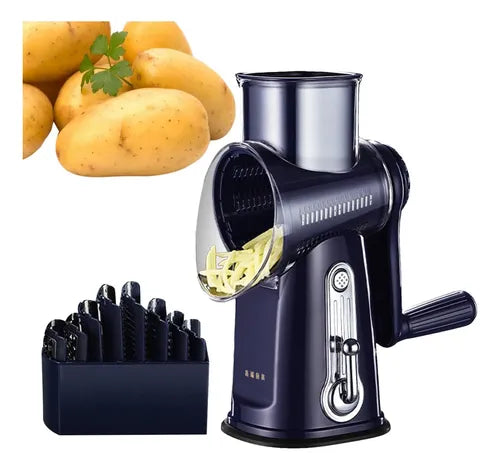 Rotary Food Grater & Slicer – Multi-Functional Vegetable Shredder for Potatoes, Cheese, Carrots & More
