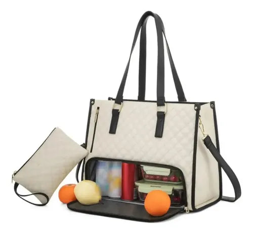 Women’s Insulated Lunch & Laptop Bag – Stylish 2-in-1 Work Tote with Thermal Food Compartment & Laptop Sleeve