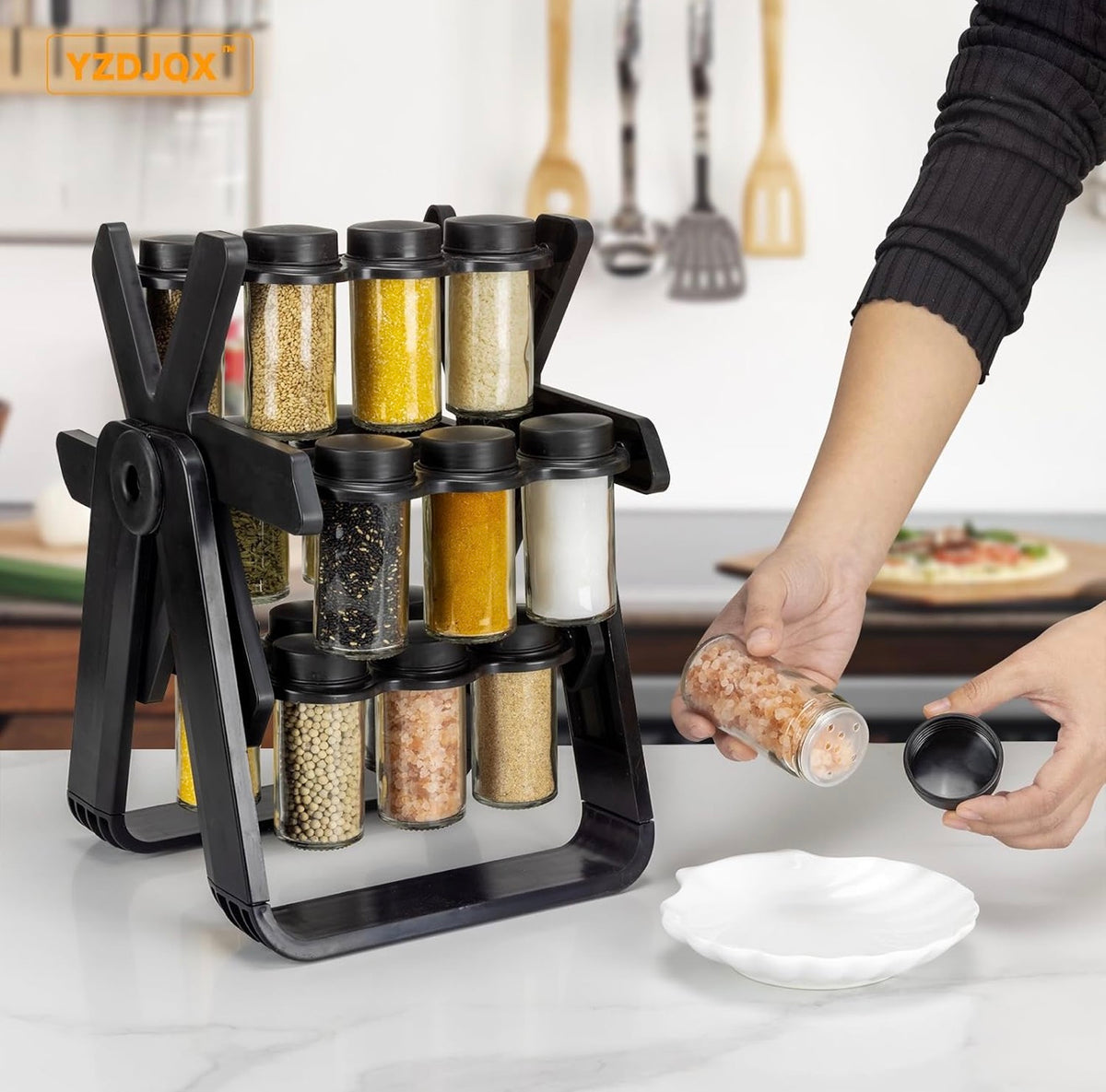 18-Jar Rotating Ferris Wheel Spice Rack – Stylish Kitchen Organizer