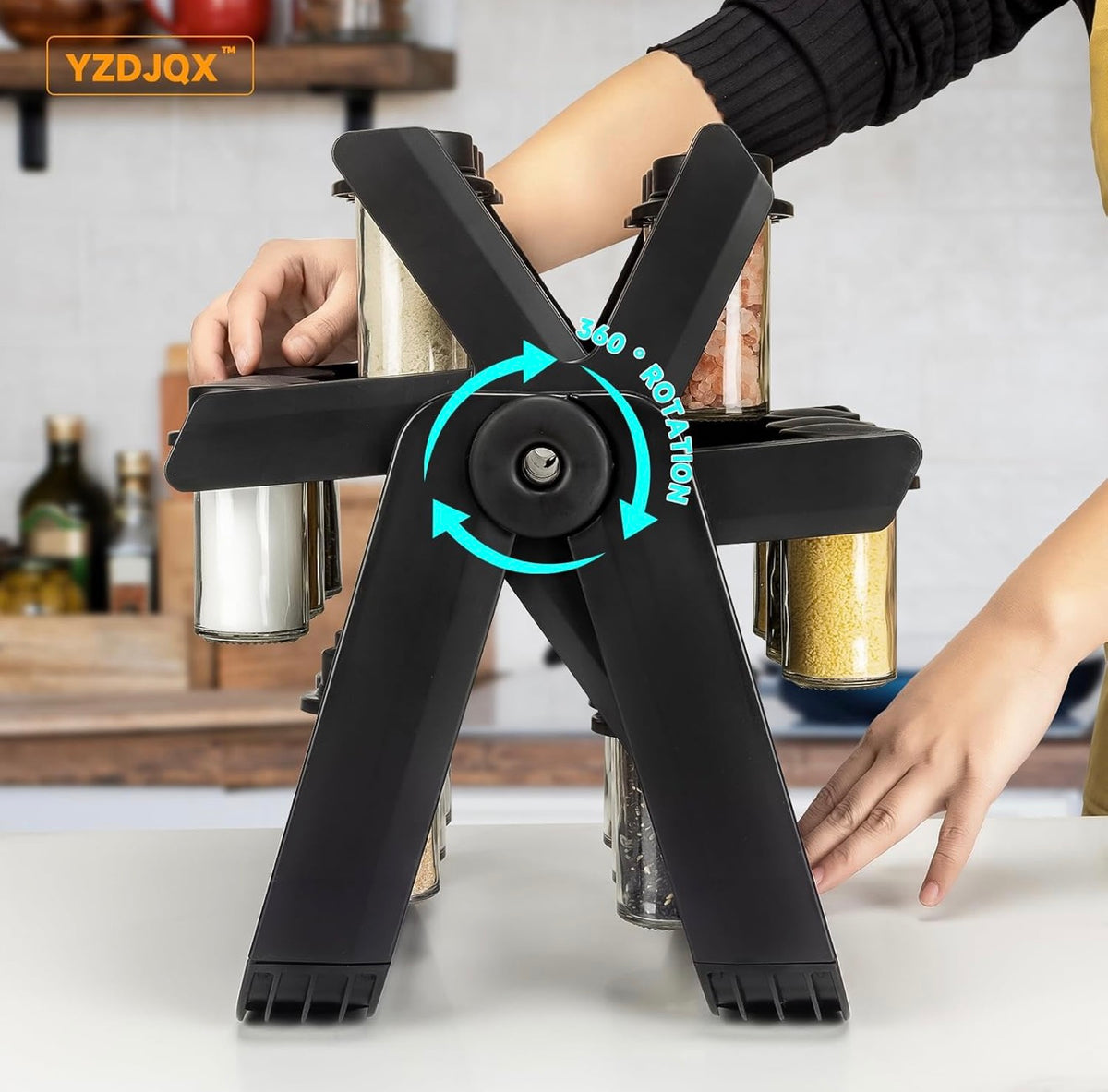 18-Jar Rotating Ferris Wheel Spice Rack – Stylish Kitchen Organizer