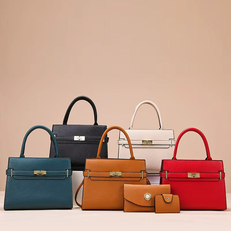 Women’s Vintage Shoulder Bag Set – Elegant Faux Leather Tote, Crossbody Purse & Matching Wallet