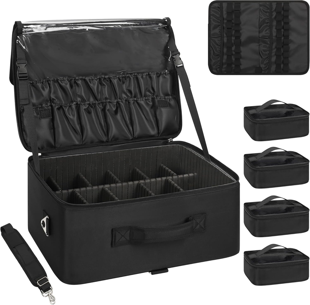 Deluxe Professional Makeup Case – Large Cosmetic Organizer & Portable Beauty Storage Case